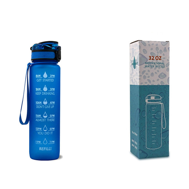 32Oz BPA-free, Leak-Proof Drinking Motivational Water Bottle W/ Time Marker, Encourages You to Drink Water Throughout the Day - Sports, Fitness, and the Outdoors Inspirational Water Bottles W/ Carry Strap Kids Water Bottle for School Without BPA Au+hentic Sport Spot