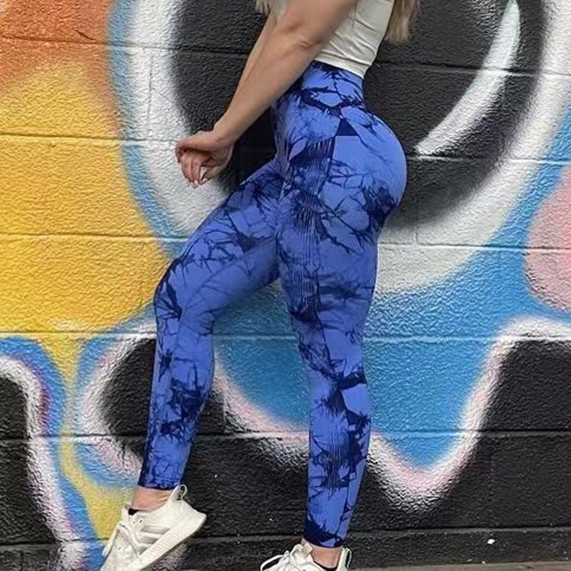 VibrantFit Tie-Dye Bliss Leggings: Seamless Yoga Pants for Women - Power Moves Gym Legging Au+hentic Sport Spot