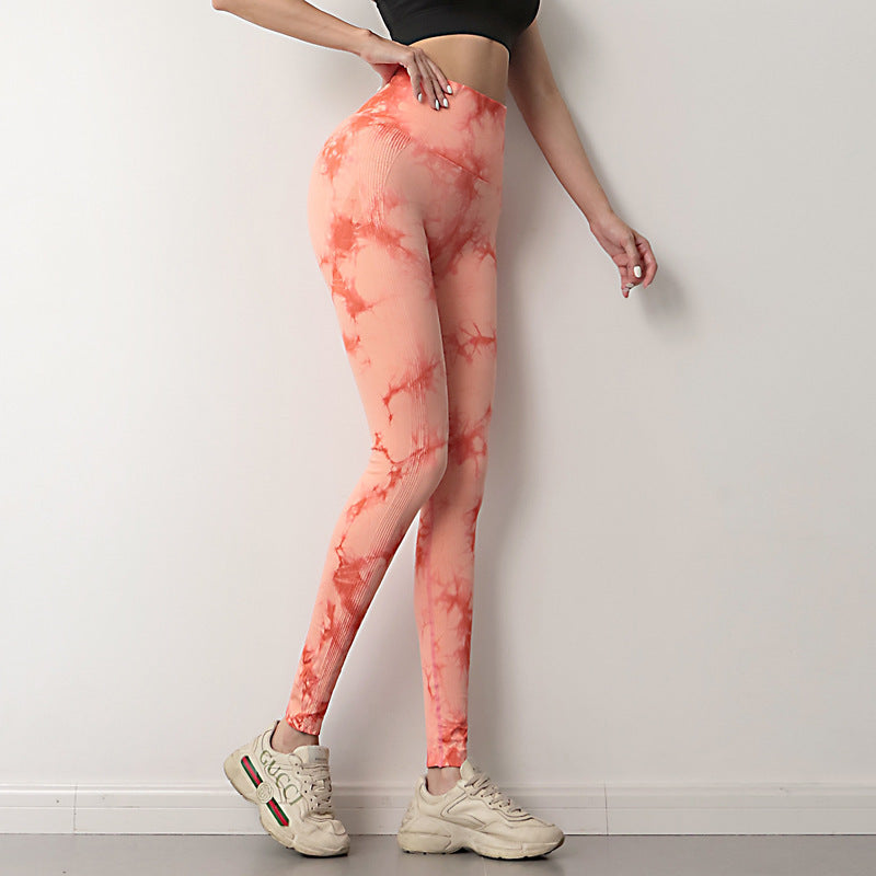 VibrantFit Tie-Dye Bliss Leggings: Seamless Yoga Pants for Women - Power Moves Gym Legging Au+hentic Sport Spot
