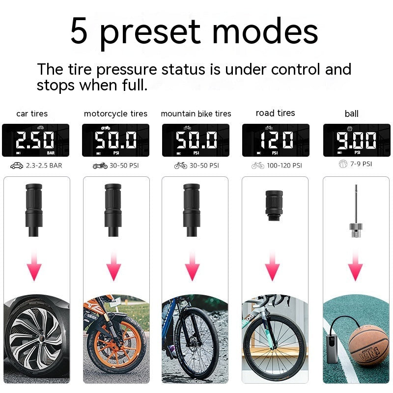 Electric Tire Bicycle Car Motorcycle Vehicle Air Charging Portable Au+hentic Sport Spot