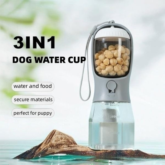 Dog Water Cup Drinking Food Garbage Bag Three-in-one Portable Small Multi-functional Pet Cups Pets Supplies Au+hentic Sport Spot