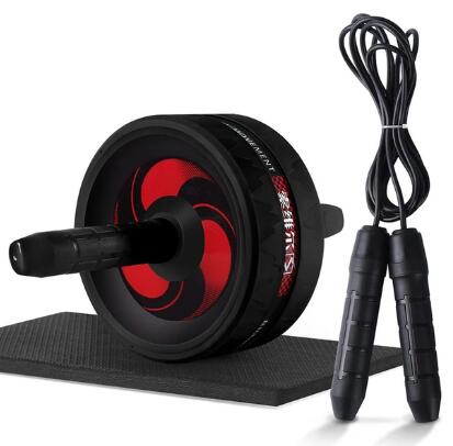 Ab Roller Wheel, Wider Abdominal Gym Equipment, Core Training set With AB Roller and Jump Rope Set, Exercise Wheels for Home Workouts, Fitness Set, Abdominal Workout Equipment for Core muscle toning and strengthening. Au+hentic Sport Spot