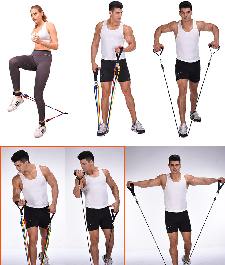 Workout Resistance Bands For Strengthening, Resistance Bands Set for Home Gym , Strengthening Workout Stackable Up to 100-150 lbs, Exercise Bands with Door Anchor, Ankle Straps, Handles, Resistance for Strength, Yoga, Gym for Men and Women Au+hentic Sport Spot