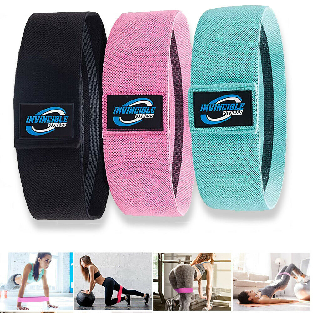 Workout Resistance Bands. 3PC Cloth booty bands. Fitness bands Leg bands for physical activity Exercise with an Elastic Band at Home or at the Gym for Squats, Butts, and Glute Sets Workout Bands of resistance Loop Set Exercise Legs of Yoga Au+hentic Sport Spot