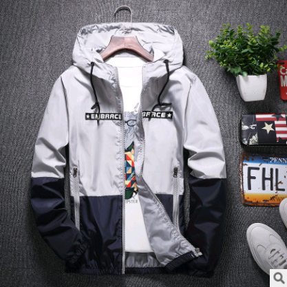 Windbreaker Zip Up  Jacket Hooded Jacket Lightweight Zip-up Jacket Outerwear, Hooded Windbreaker Jacket Au+hentic Sport Spot