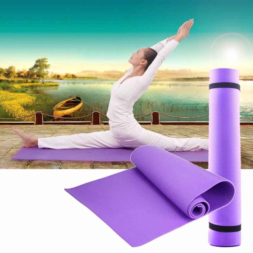 Yoga Mat Non-Slip Exercise Mat with Carry Strap for Yoga, Pilates and Floor Workouts - Thick and Durable EVA Material - Sweat-Resistant and Eco-Friendly Au+hentic Sport Spot