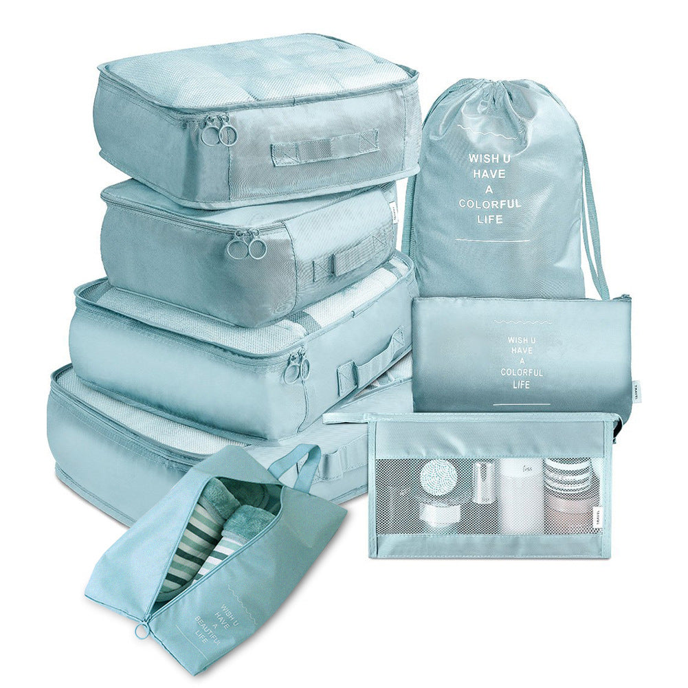 Wanderlust Essentials: 8-Piece Luggage Bliss Kit - Travel Smart with Deluxe Packing Cube Organizer Set Au+hentic Sport Spot