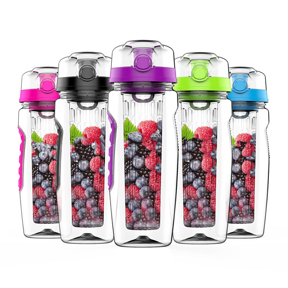 Water Bottle With Fruit Infuser Water Bottle BPA Free Water Infuser Bottle, 32 Ounce Fruit Infuser Juice Shaker Bottle Portable Climbing Camp Bottle Au+hentic Sport Spot