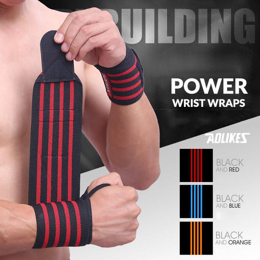 18" Men & Women, thumb loops Power Wrist Wraps for Weightlifting, Powerlifting, and Muscle Strengthening Expert Wrist Wrap with Thumbs (Pair) for Resistance Training, Powerlifting, Muscle Strengthening, Bodybuilding, Fitness, and Weight Training. Au+hentic Sport Spot