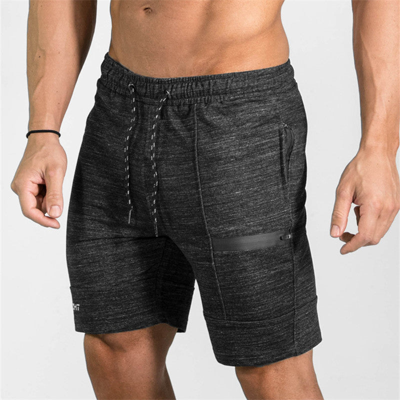 Men's Workout Shorts Fitness  Workout Gym Zipper Cotton Shorts for Weight Training Running Working Out Au+hentic Sport Spot