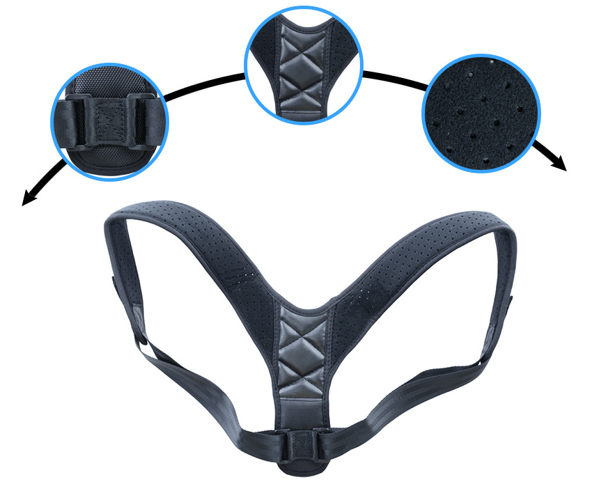 Posture corrector-back brace for men and women, adjustable Back Brace for mid, upper spine support-relief for neck, shoulder, clavicle, and back pain Breathable Back Brace Au+hentic Sport Spot