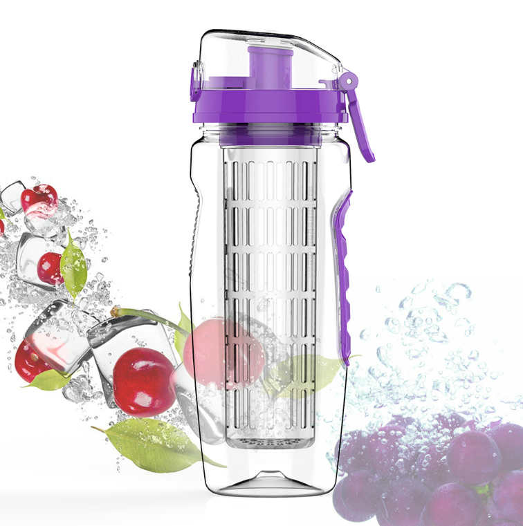 Water Bottle With Fruit Infuser Water Bottle BPA Free Water Infuser Bottle, 32 Ounce Fruit Infuser Juice Shaker Bottle Portable Climbing Camp Bottle Au+hentic Sport Spot