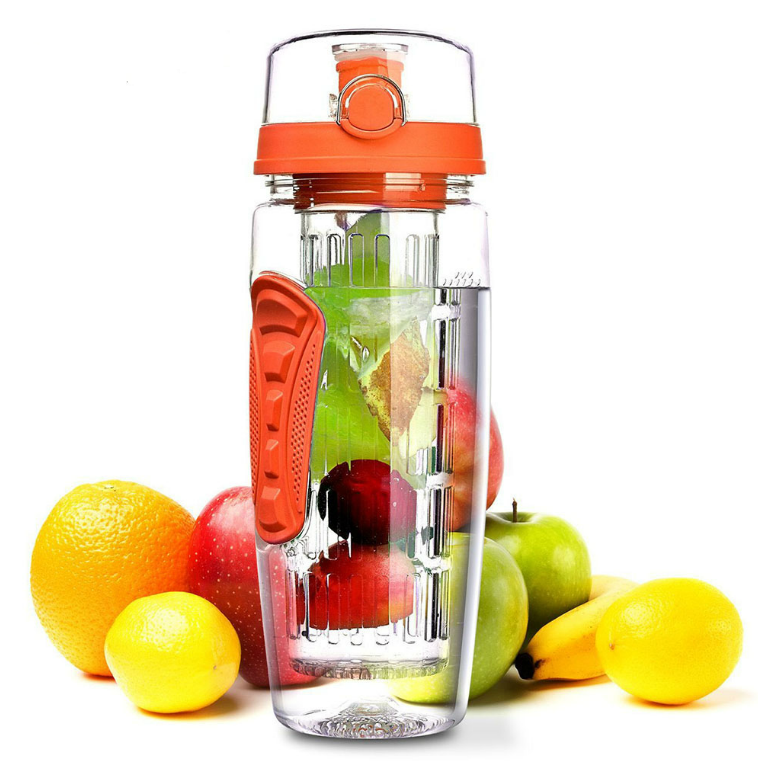 Water Bottle With Fruit Infuser Water Bottle BPA Free Water Infuser Bottle, 32 Ounce Fruit Infuser Juice Shaker Bottle Portable Climbing Camp Bottle Au+hentic Sport Spot