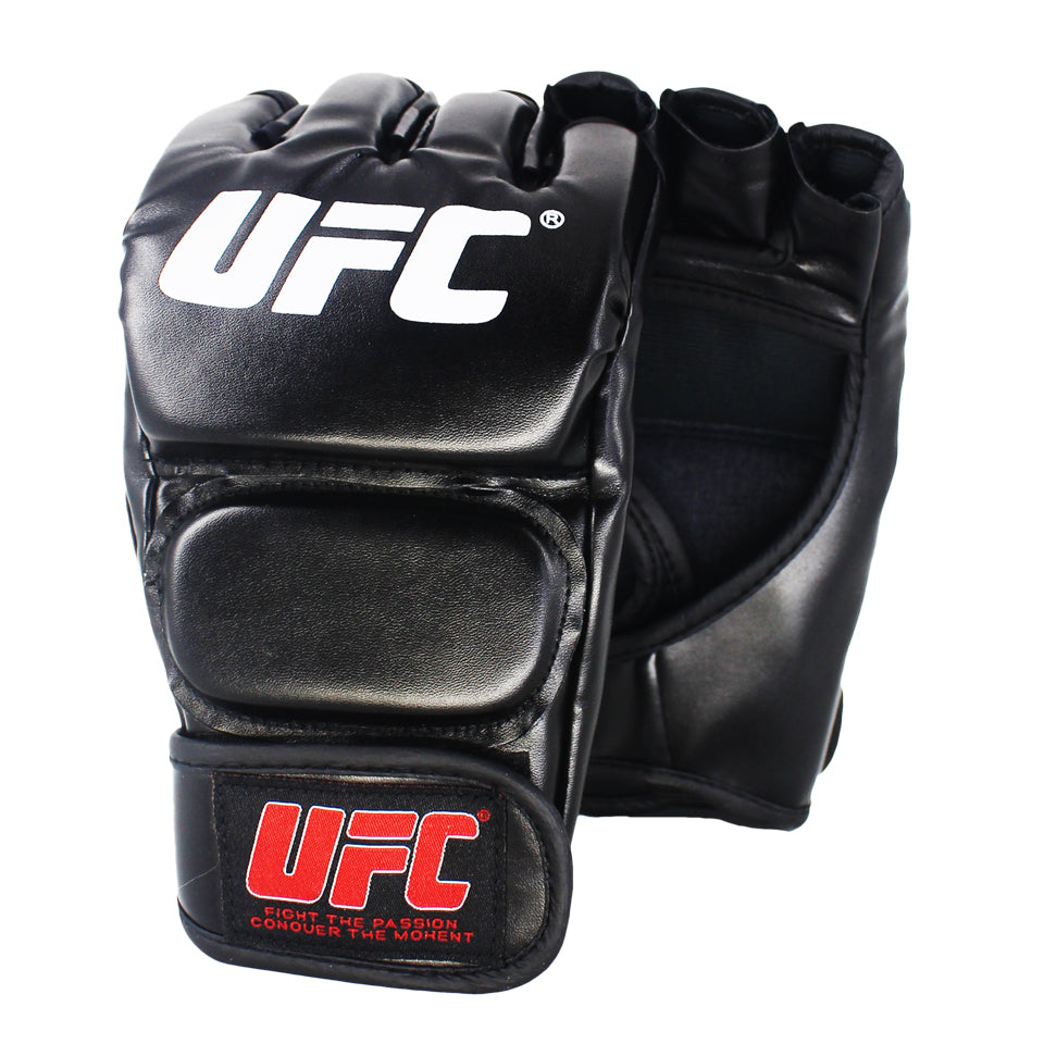 MMA Gloves Grappling Sparring, Mixed Martial Arts Kickboxing Muay Thai Training Men Women, Half Finger Adjustable Mitts Cage Fighting Combat Punching Bag Workout gloves Au+hentic Sport Spot