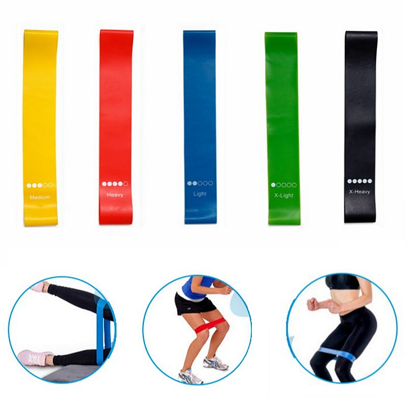 Elastic Resistance Bands for Yoga, Pilates, and Fitness - 0.35mm-1.1mm Strengths - Indoor/Outdoor Workout Equipment Au+hentic Sport Spot