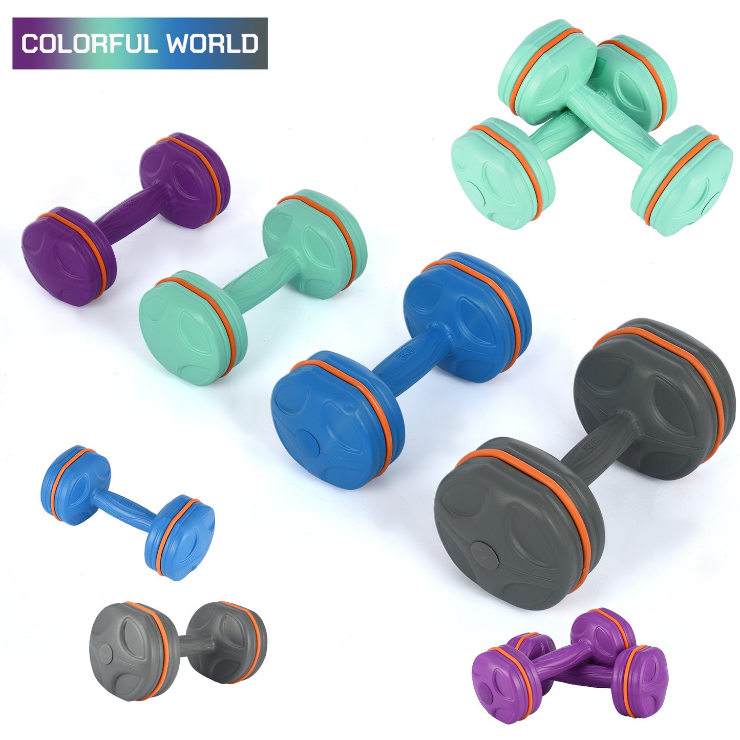 Dumbbells for a Home Workout Home Exercise Anti-Slip, Anti-Roll, Hex Shape Dumbbell Weights, Set of 2, 1-15 LB A Set of 1.5 kg, 2 kg, 3 kg, or 5 kg for the home gym Au+hentic Sport Spot