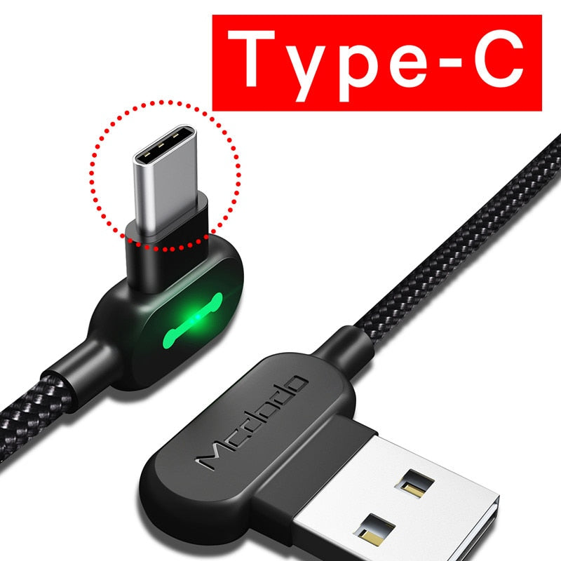 USB Charger 90 Degree LED Cable Nylon Braided USB Charger Charge USB Cable, 6 feet/1.8 meters Compatible with the New iPhone, iPad Pro, iPad Air, iPad Mini, iPod, And AndroidND anROID Au+hentic Sport Spot