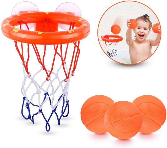 Bathroom Basketball Stand Children's Bath Shooting Toy Strong Suction Cups and a Basketball Hoop 6 ball set for children's bathroom bathtub shooting game Au+hentic Sport Spot