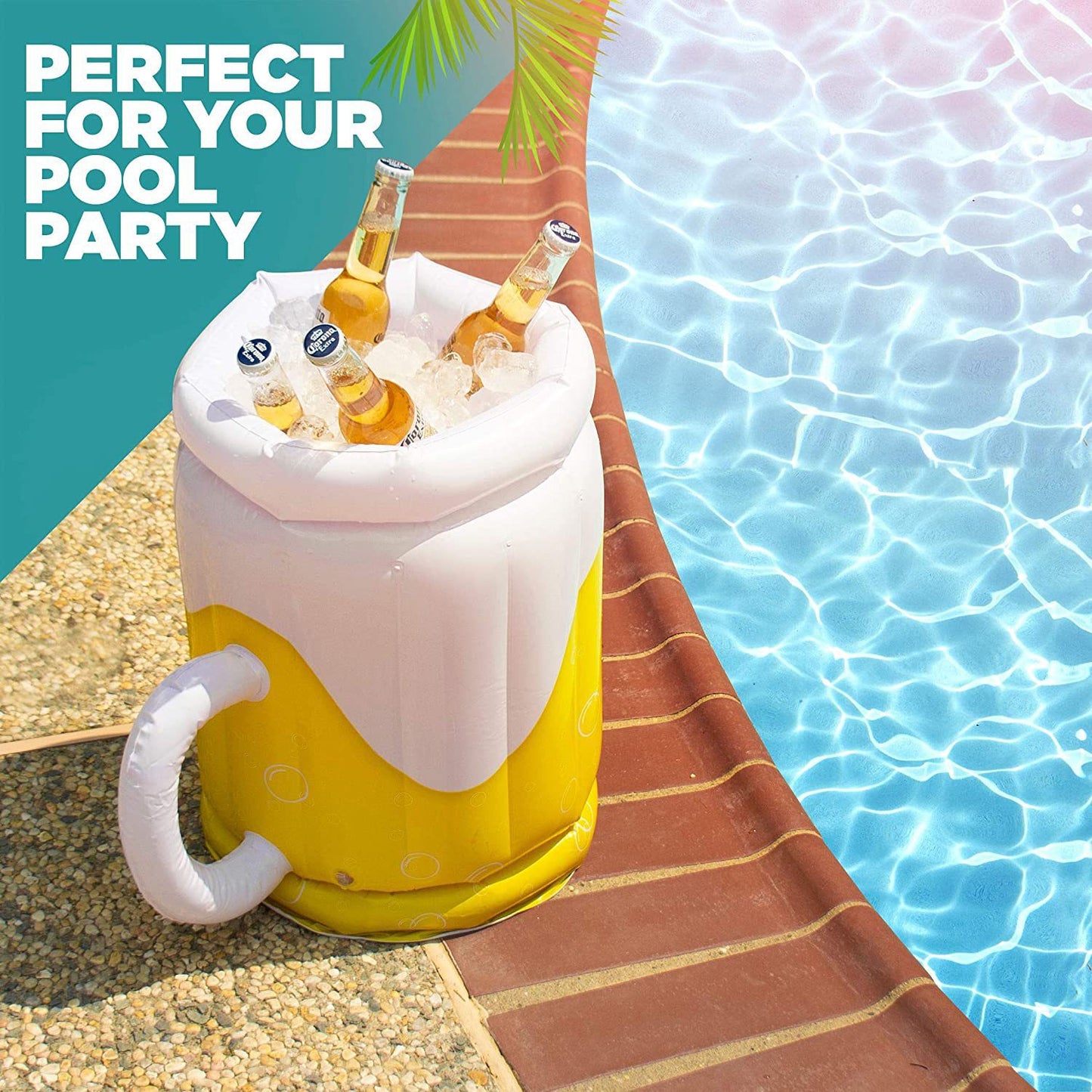 Large Inflatable Beer Mug Cooler Pool Float Drink Cooler For Adults Parties 2 In1 Drink Floatie And Party Supplies Great Toy For Beach Pool And Jacuzzi Au+hentic Sport Spot