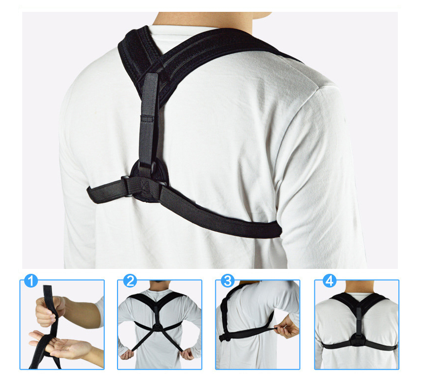 Posture corrector-back brace for men and women, adjustable Back Brace for mid, upper spine support-relief for neck, shoulder, clavicle, and back pain Breathable Back Brace Au+hentic Sport Spot