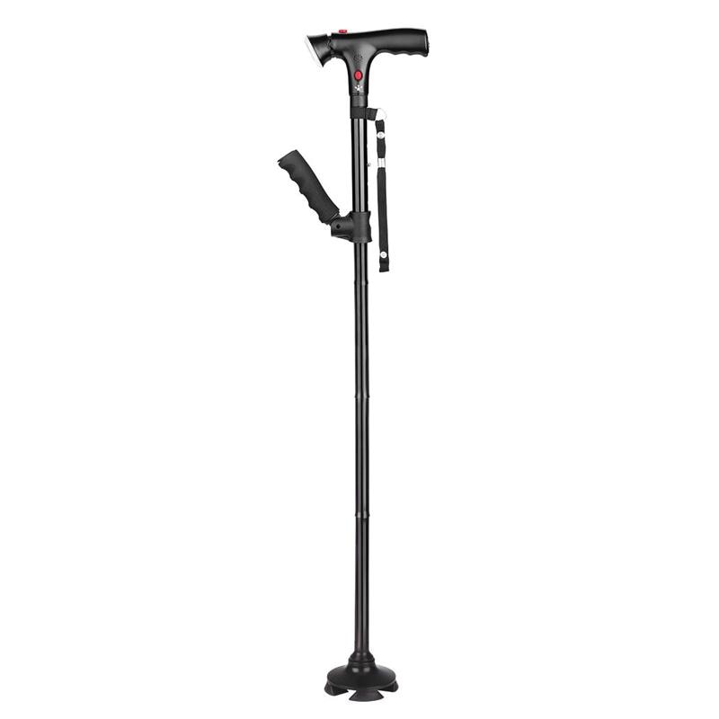 Folding Cane with Led Light For hiking, mountain climbing, and backpacking, Folding cane with an LED light, a cane and walking stick handle that are adjustable for men and women Crutches that fold up adjust lightweight aluminum offset walking sticks Au+hentic Sport Spot