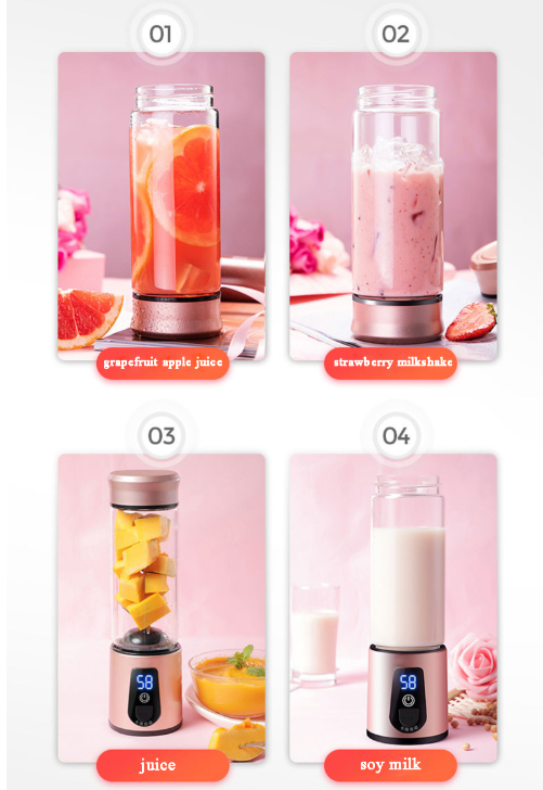 Portable Electric Juicer Blender Mini Blender 6 Blades USB Rechargeable Blender Au+hentic Sport Spot