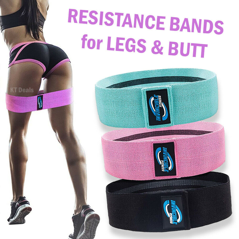 Workout Resistance Bands. 3PC Cloth booty bands. Fitness bands Leg bands for physical activity Exercise with an Elastic Band at Home or at the Gym for Squats, Butts, and Glute Sets Workout Bands of resistance Loop Set Exercise Legs of Yoga Au+hentic Sport Spot