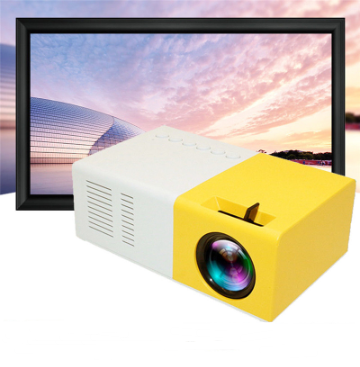 Mini 1080P Portable Projector 3D Hd Yg300 Mini Projector with USB Audio and LED Home Entertainment HDMI Compatibility Au+hentic Sport Spot