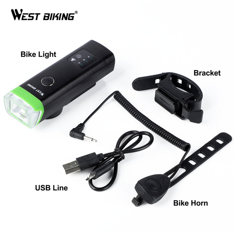 Bicycle headlight sensor light 1800 Lumens Strong Super Bright LED Mountain Bicycle Light Bike Headlight USB Rechargeable Bike Light Au+hentic Sport Spot