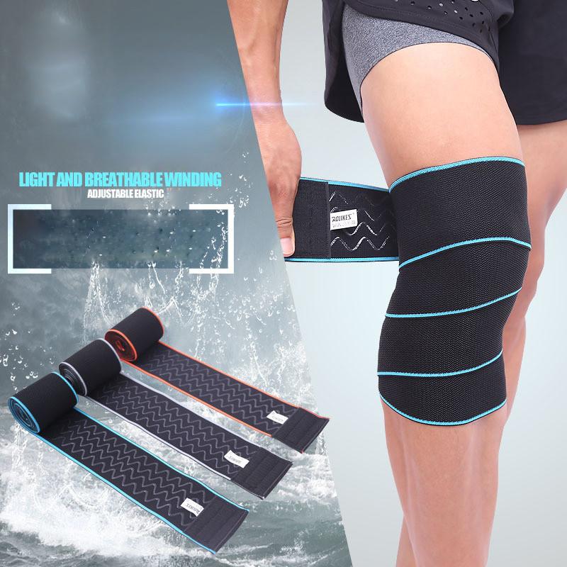 Sports Compression Wraps for Knee, Elastic Compression Knee Wraps Support for Heavy Lifting, Powerlifting, Exercise, Leg Strengthening Au+hentic Sport Spot