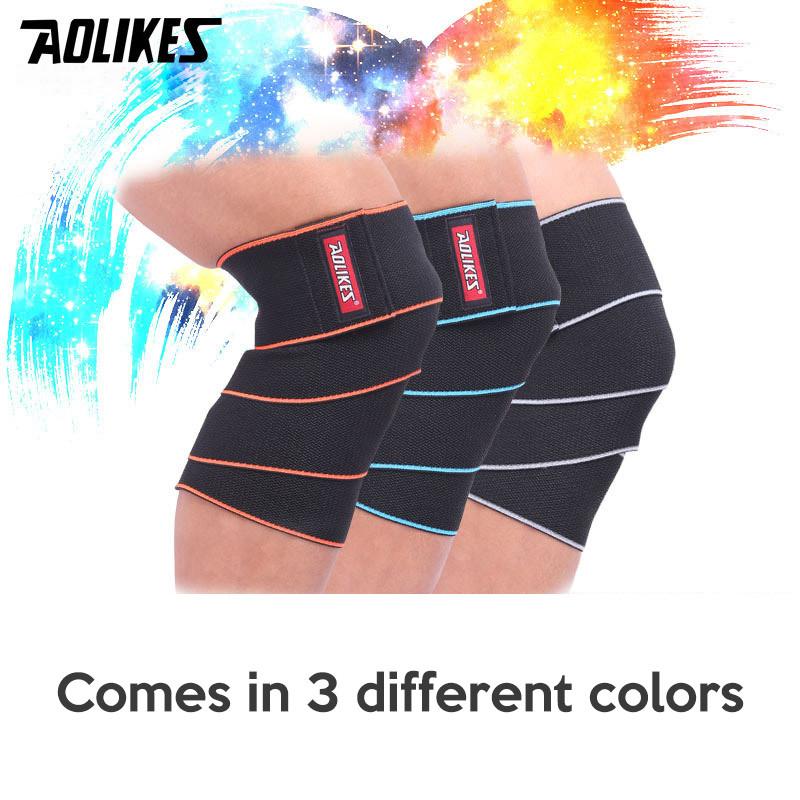 Sports Compression Wraps for Knee, Elastic Compression Knee Wraps Support for Heavy Lifting, Powerlifting, Exercise, Leg Strengthening Au+hentic Sport Spot