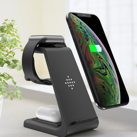 Charging Station Airpods 2/Pro, iPhone 12/12 Pro/12 Pro Max, iPhone X/Xr, iPhone Xs, and Apple Watch 6 SE 5 4 3 2 Wireless Charging Stand, 3 in 1 Wireless Charger Fast Charging Dock Station Au+hentic Sport Spot