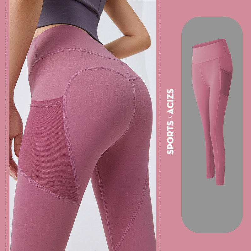 Women's Pocketed Yoga Leggings - Tummy Control Gym Tights for Exercise, Gym ,Jogging, Workouts Au+hentic Sport Spot