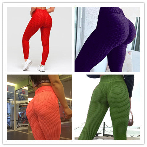 High Waist Yoga Pants Hip-turned Folds Elastic High-waist Fitness Leggings Breathable Slim Indoor Sports Au+hentic Sport Spot