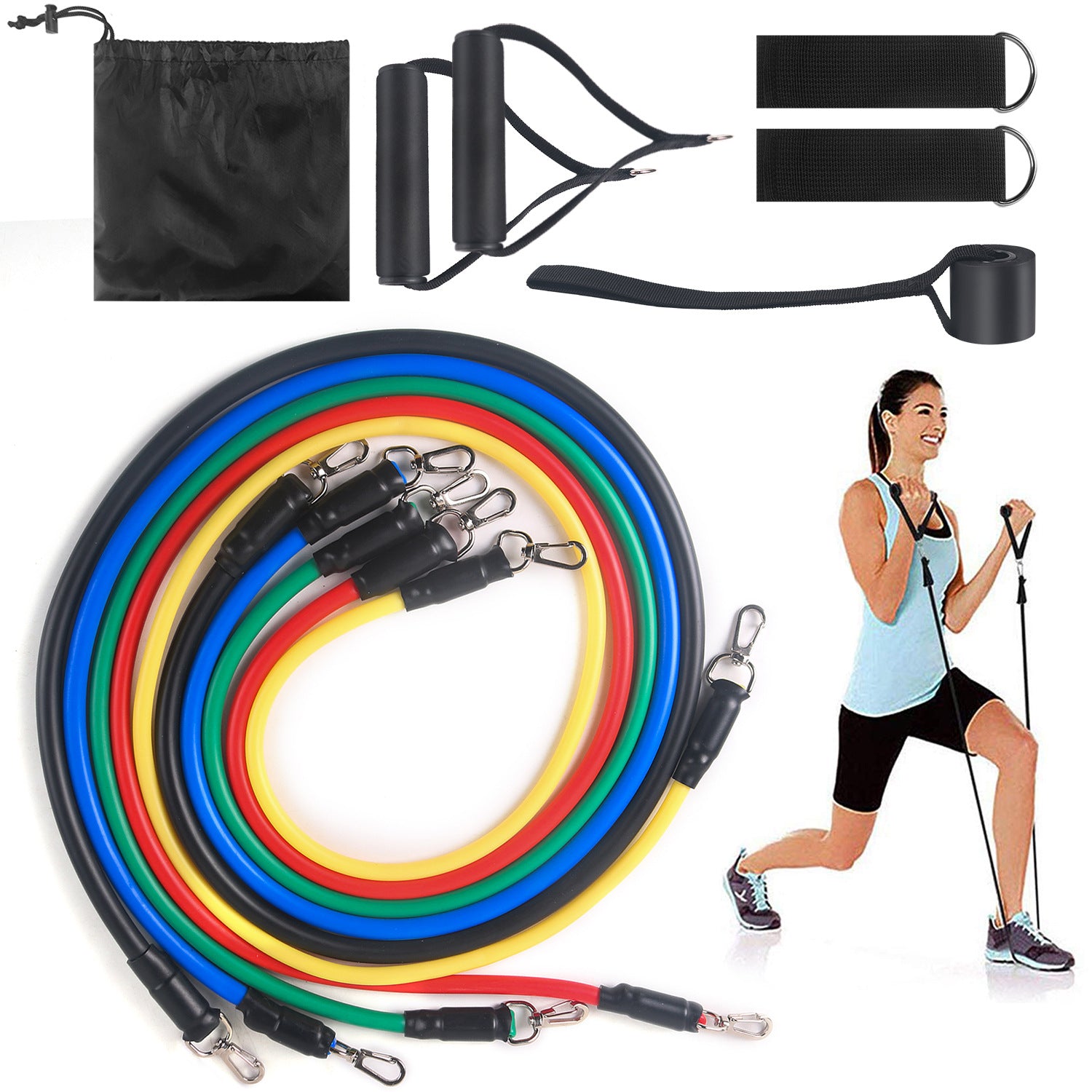 Workout Resistance Bands For Strengthening, Resistance Bands Set for Home Gym , Strengthening Workout Stackable Up to 100-150 lbs, Exercise Bands with Door Anchor, Ankle Straps, Handles, Resistance for Strength, Yoga, Gym for Men and Women Au+hentic Sport Spot