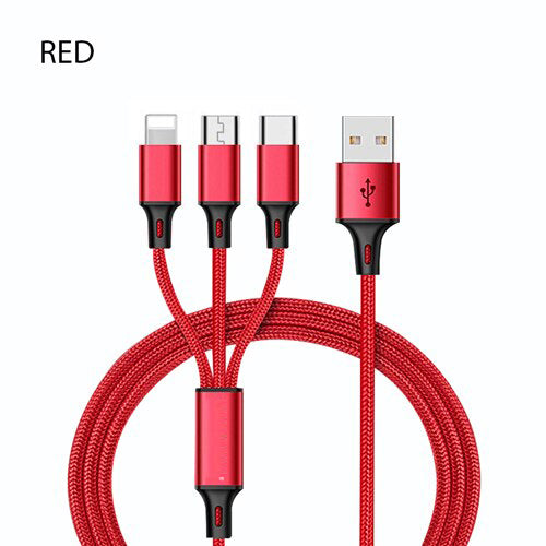 3 in 1 USB Cable 4-foot Nylon-braided Multi-Charger Cable 3 Devices with W/ Several Ports USB Charging Cord for Phones, Tablets (Charging Only) W/ Type C & Micro USB Ports USB Type C smartphone cables, Multi Use USB cable for the iPhones & other devices Au+hentic Sport Spot