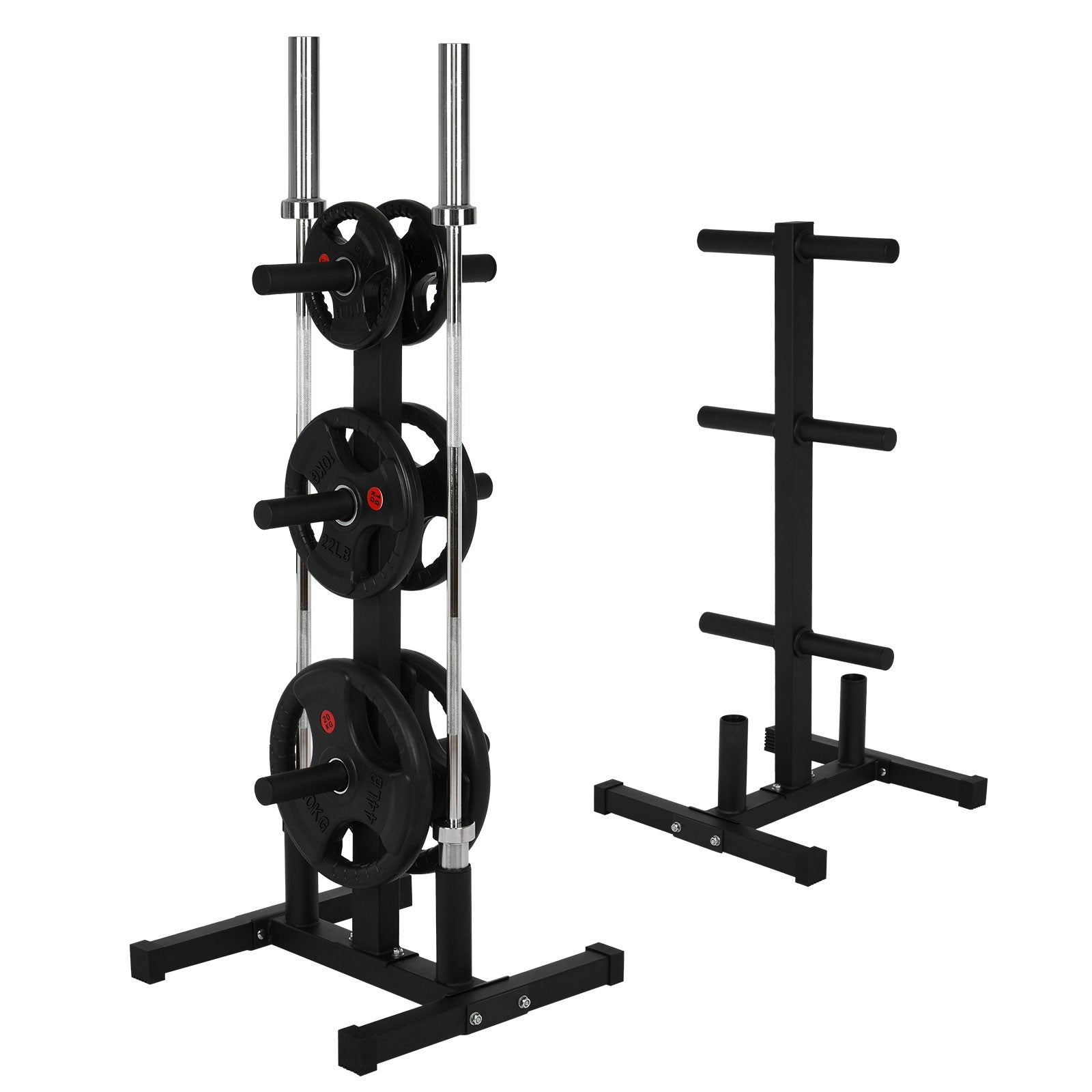 Home Gym Olympic Weight Plate Rack for Home Workouts 2in weight plate rack tree with 2 barbell bar holders with Olympic weight plate rack for 2in plates Storage Stand for Olympic Weights, Au+hentic Sport Spot