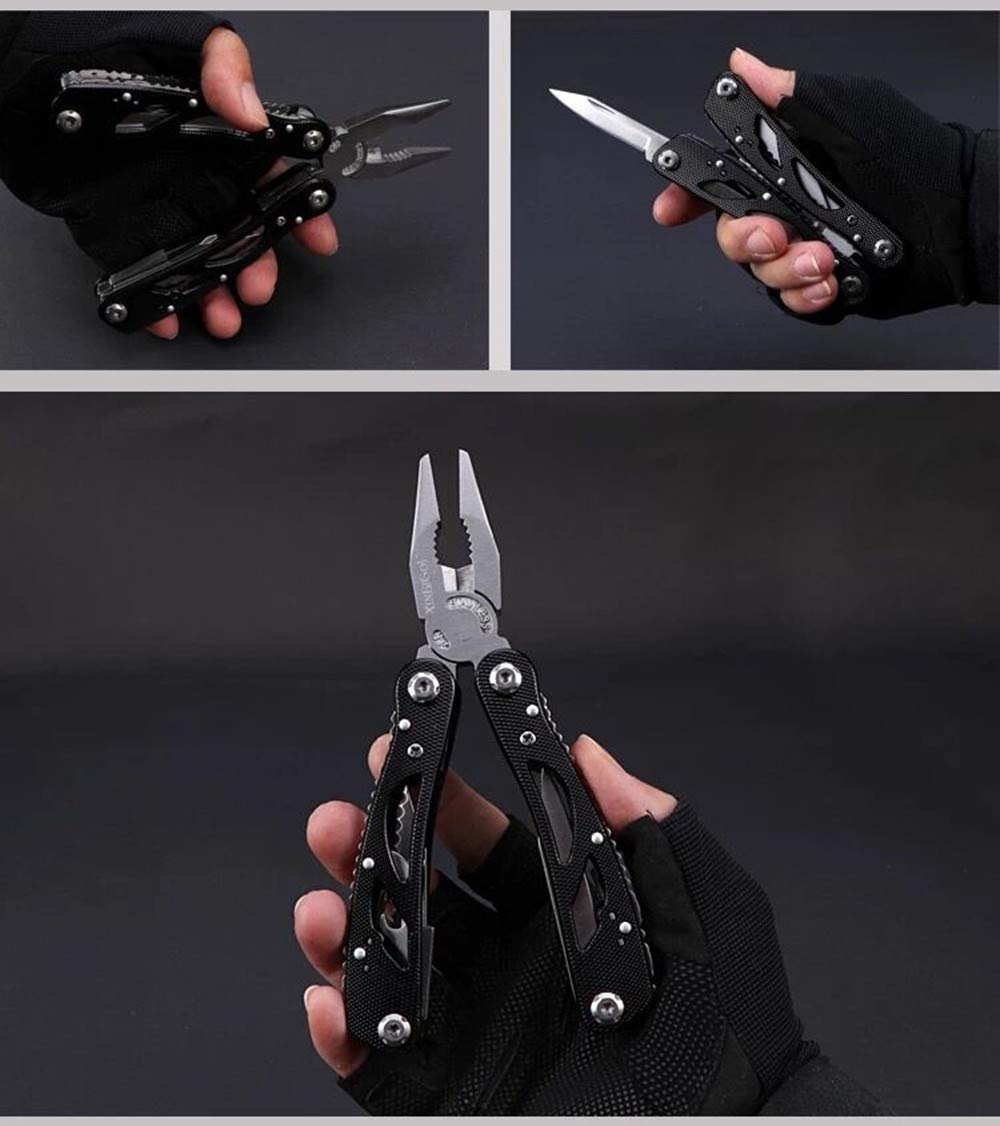 Multifunctional Tool Pliers Outdoor Survival Kit Pocket Survival Folding Multi Tool with Screwdriver Bits Set Outdoor Fishing Camping Accessories Emergency Multifunctional Gift Au+hentic Sport Spot