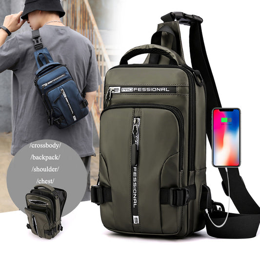 Multifunctional Waterproof Bag Crossbody Bags Men Multifunctional Backpack Shoulder Chest Bags Au+hentic Sport Spot