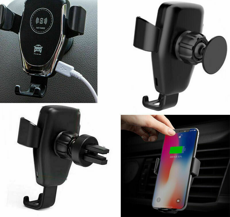 Wireless Fast Car Charger Mount Holder Stand Automatic Clamping Charging Wireless Phone Car Holder Features a 10W Auto-Clamping Air Vent Mount for iPhones and Samsungs. Au+hentic Sport Spot