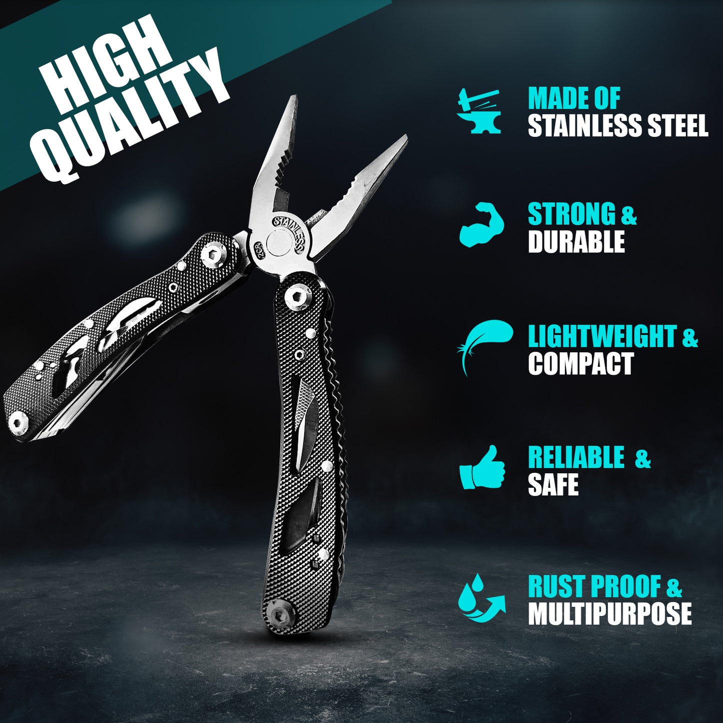 Multifunctional Tool Pliers Outdoor Survival Kit Pocket Survival Folding Multi Tool with Screwdriver Bits Set Outdoor Fishing Camping Accessories Emergency Multifunctional Gift Au+hentic Sport Spot